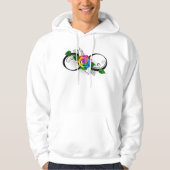 Infiniteitssymbool met regenboogRoos Hoodie (Voorkant)
