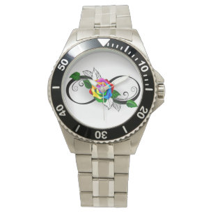 Infiniteitssymbool met regenboogRoos Horloge