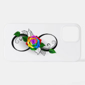 Infiniteitssymbool met regenboogRoos iPhone Hoesje (Achterkant horizontaal)