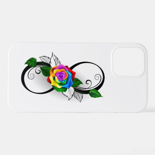 Infiniteitssymbool met regenboogRoos iPhone Hoesje (Achterkant horizontaal)