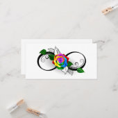 Infiniteitssymbool met regenboogRoos Kaart (Voorkant / Achterkant in situ)