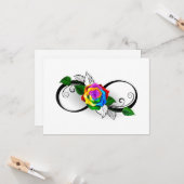 Infiniteitssymbool met regenboogRoos Kaart (Voorkant / Achterkant in situ)