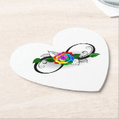 Infiniteitssymbool met regenboogRoos Kartonnen Onderzetters (Gekanteld)