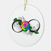 Infiniteitssymbool met regenboogRoos Keramisch Ornament (Links)