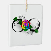 Infiniteitssymbool met regenboogRoos Keramisch Ornament (Rechts)