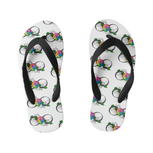 Infiniteitssymbool met regenboogRoos Kinder Teenslippers