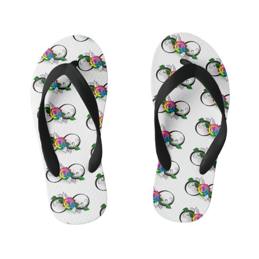 Infiniteitssymbool met regenboogRoos Kinder Teenslippers (Voetbed)