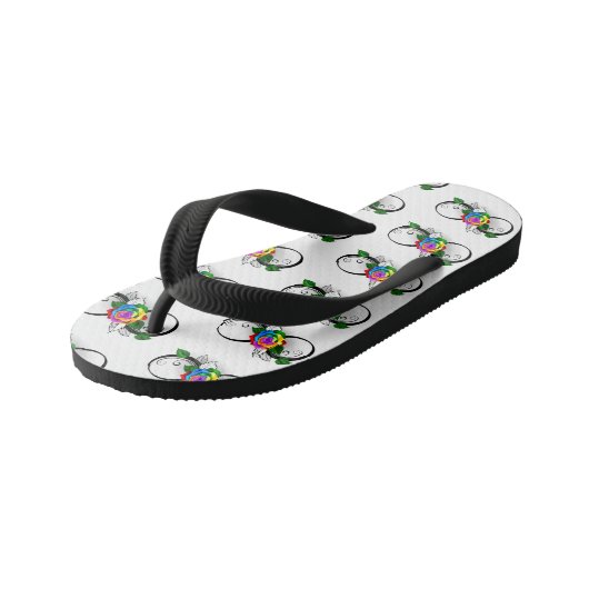 Infiniteitssymbool met regenboogRoos Kinder Teenslippers (Schuin)