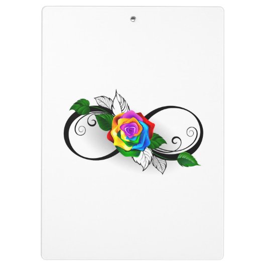 Infiniteitssymbool met regenboogRoos Klembord (Achterkant)