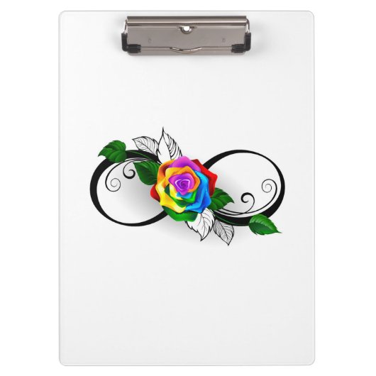 Infiniteitssymbool met regenboogRoos Klembord (Voorkant)