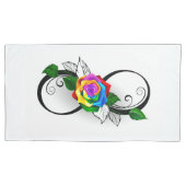Infiniteitssymbool met regenboogRoos Kussensloop (Voorkant-Links)