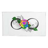 Infiniteitssymbool met regenboogRoos Kussensloop (Achterkant-Rechts)
