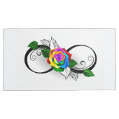 Infiniteitssymbool met regenboogRoos Kussensloop (Voorkant-Rechts)