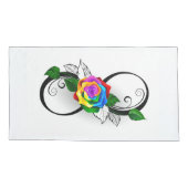 Infiniteitssymbool met regenboogRoos Kussensloop (Achterkant-Links)