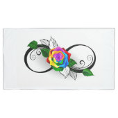 Infiniteitssymbool met regenboogRoos Kussensloop (Voorkant)
