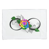 Infiniteitssymbool met regenboogRoos Kussensloop (Voorkant-Rechts)