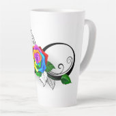 Infiniteitssymbool met regenboogRoos Latte Mok (Rechterhoek)