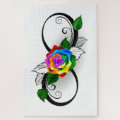 Infiniteitssymbool met regenboogRoos Legpuzzel (Verticaal)