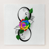 Infiniteitssymbool met regenboogRoos Legpuzzel (Verticaal)