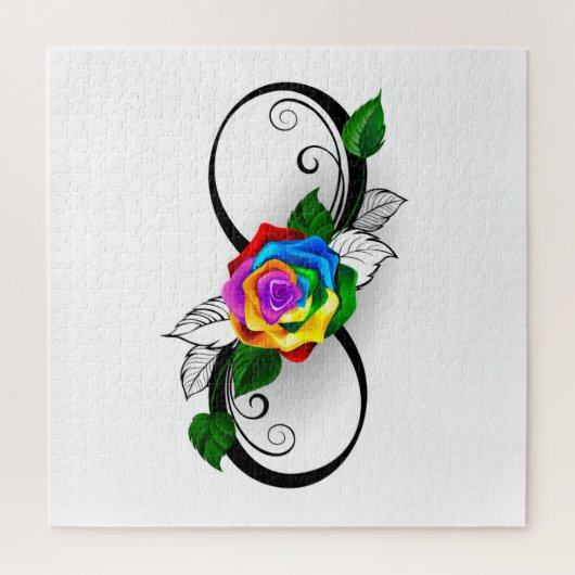 Infiniteitssymbool met regenboogRoos Legpuzzel (Verticaal)