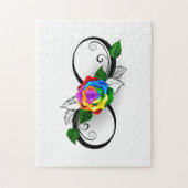 Infiniteitssymbool met regenboogRoos Legpuzzel (Verticaal)