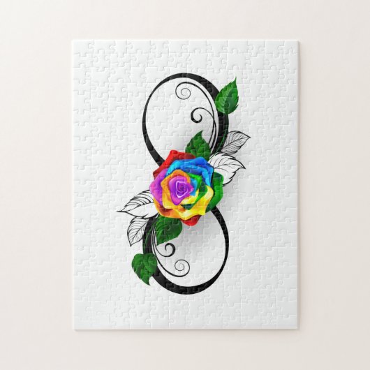 Infiniteitssymbool met regenboogRoos Legpuzzel (Verticaal)