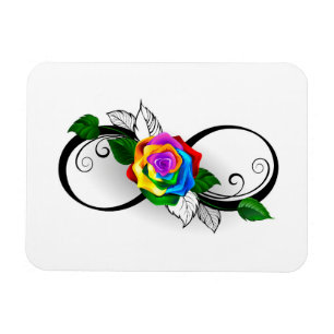 Infiniteitssymbool met regenboogRoos Magneet