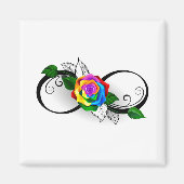 Infiniteitssymbool met regenboogRoos Magneet (Voorkant)