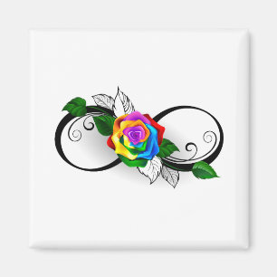 Infiniteitssymbool met regenboogRoos Magneet