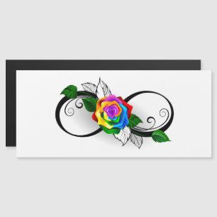 Infiniteitssymbool met regenboogRoos Magnetische Uitnodiging