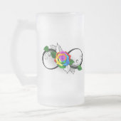 Infiniteitssymbool met regenboogRoos Matglas Bierpul (Links)