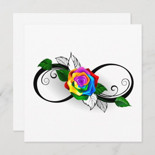 Infiniteitssymbool met regenboogRoos Menu (Voorkant / Achterkant)