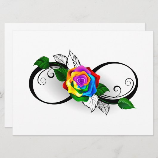 Infiniteitssymbool met regenboogRoos Menu (Voorkant / Achterkant)