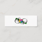 Infiniteitssymbool met regenboogRoos Mini Visitekaartje (Voorkant)