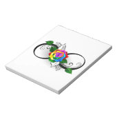 Infiniteitssymbool met regenboogRoos Notitieblok (Linkerzijde)