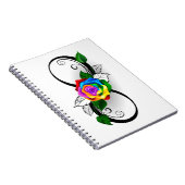 Infiniteitssymbool met regenboogRoos Notitieboek (Rechterzijde)