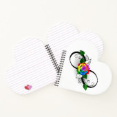 Infiniteitssymbool met regenboogRoos Notitieboek (Binnen)