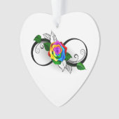 Infiniteitssymbool met regenboogRoos Ornament (voorkant)