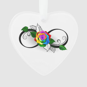 Infiniteitssymbool met regenboogRoos Ornament