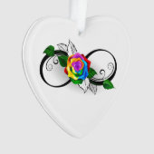 Infiniteitssymbool met regenboogRoos Ornament (voorkant)