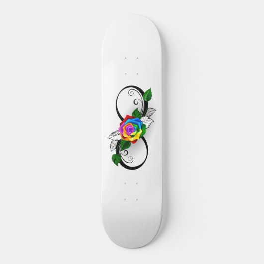 Infiniteitssymbool met regenboogRoos Persoonlijk Skateboard (Voorkant)