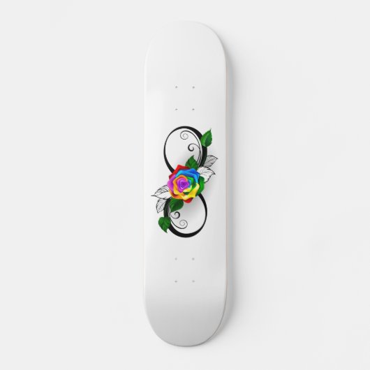 Infiniteitssymbool met regenboogRoos Persoonlijk Skateboard (Voorkant)