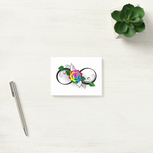 Infiniteitssymbool met regenboogRoos Post-it® Notes (Kantoor)