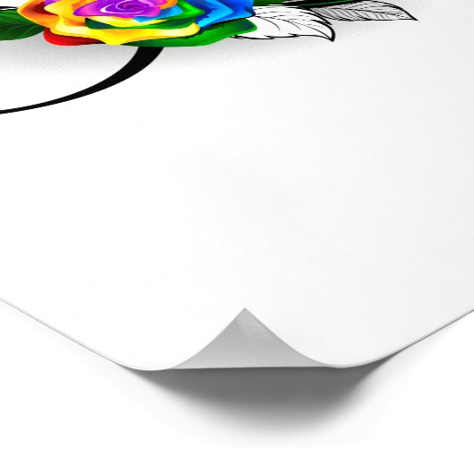 Infiniteitssymbool met regenboogRoos Poster (Hoek)