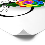 Infiniteitssymbool met regenboogRoos Poster (Hoek)