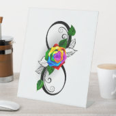 Infiniteitssymbool met regenboogRoos Reclamebord Met Voetstuk (Insitu)