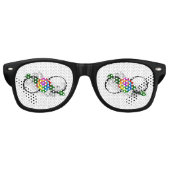 Infiniteitssymbool met regenboogRoos Retro Zonnebril (Voorkant)