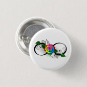 Infiniteitssymbool met regenboogRoos Ronde Button 3,2 Cm (Voorkant /achterkant)