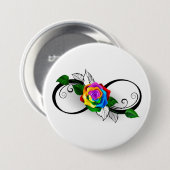 Infiniteitssymbool met regenboogRoos Ronde Button 7,6 Cm (Voorkant /achterkant)