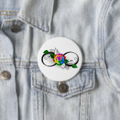 Infiniteitssymbool met regenboogRoos Ronde Button 7,6 Cm (In situ)